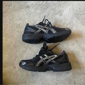 Asics Black with Silver Accent Running Shoes